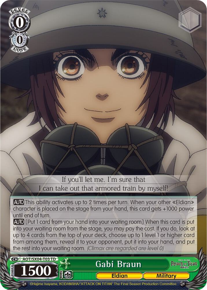 Gabi Braun, Attack On Titan: Final Season AOT/SX04-T03 TD