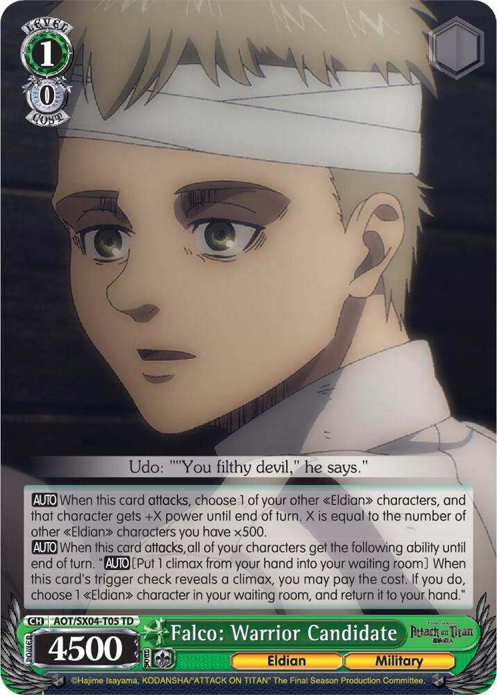 Falco: Warrior Candidate, Attack On Titan: Final Season AOT/SX04-T05 TD