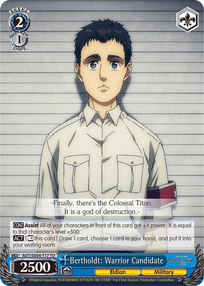 Bertholdt: Warrior Candidate, Attack On Titan: Final Season AOT/SX04-T17 TD