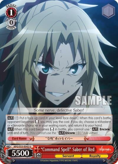 "Command Spell" Saber of Red, Fate/Apocrypha APO/S53-E042 U