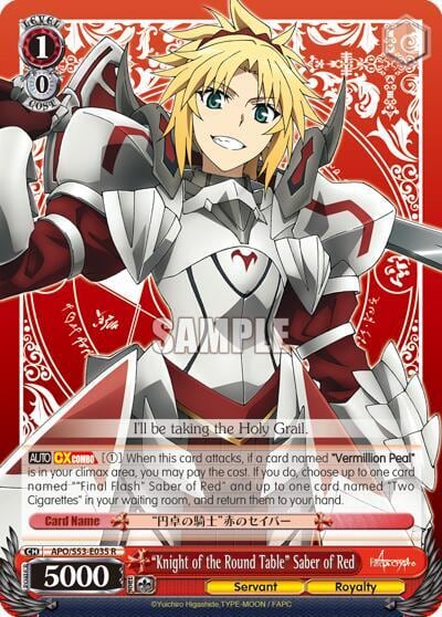 "Knight of the Round Table" Saber of Red, Fate/Apocrypha APO/S53-E035 R