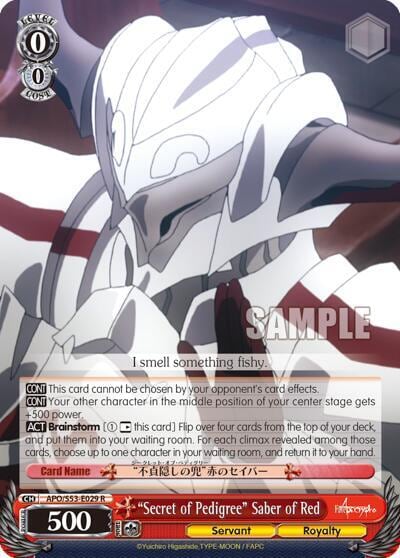 "Secret of Pedigree" Saber of Red, Fate/Apocrypha APO/S53-E029 R