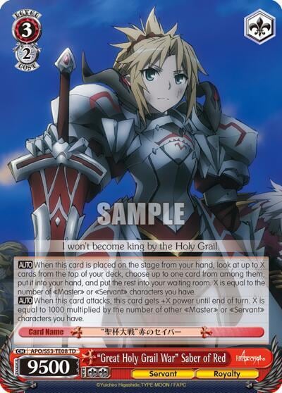 "Great Holy Grail War" Saber of Red, Fate/Apocrypha APO/S53-TE08 TD