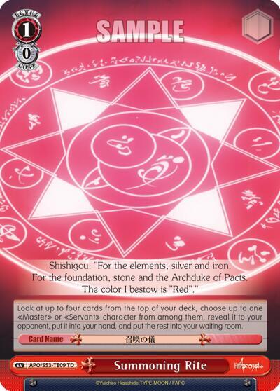Summoning Rite, Fate/Apocrypha APO/S53-TE09 TD