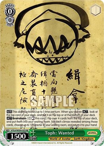 Toph: Wanted, Avatar: The Last Airbender ATLA/WX04-023 RR