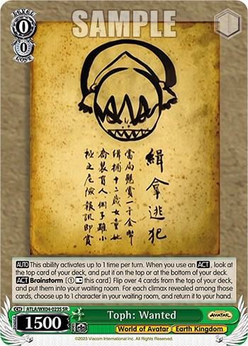 Toph: Wanted (SR), Avatar: The Last Airbender ATLA/WX04-023S SR