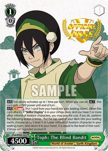 Toph: The Blind Bandit (Judge Promo), Avatar: The Last Airbender ATLA/WX04-024PR SP