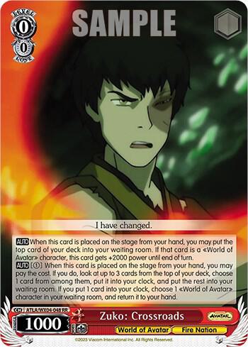 Zuko: Crossroads, Avatar: The Last Airbender ATLA/WX04-048 RR