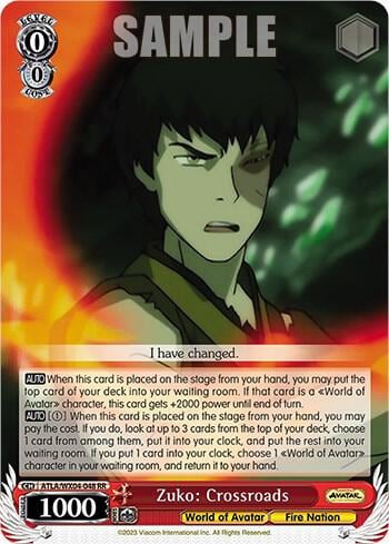 Zuko: Crossroads, Avatar: The Last Airbender ATLA/WX04-048 RR