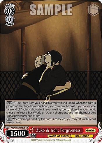 Zuko & Iroh: Forgiveness (SR), Avatar: The Last Airbender ATLA/WX04-052S SR