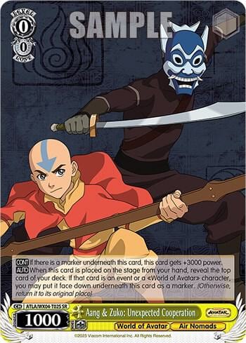 Aang & Zuko: Unexpected Cooperation (SR), Avatar: The Last Airbender ATLA/WX04-T02S SR