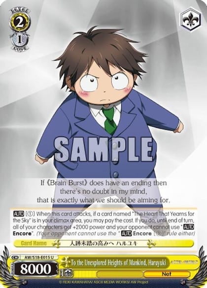 To the Unexplored Heights of Mankind, Haruyuki, Accel World AW/S18-E015 U
