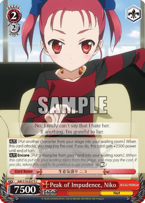 Peak of Impudence, Niko, Accel World AW/S18-E075 C