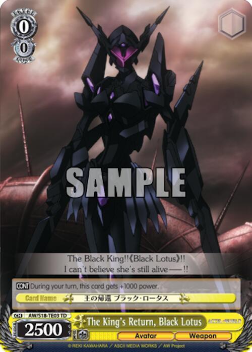 The King's Return, Black Lotus, Accel World AW/S18-TE03 TD