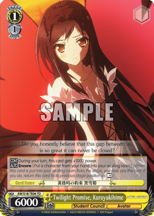 Twilight Promise, Kuroyukihime, Accel World AW/S18-TE06 TD