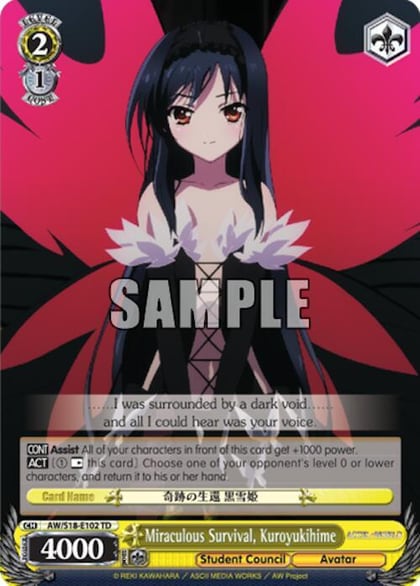Miraculous Survival, Kuroyukihime, Accel World AW/S18-E102 TD