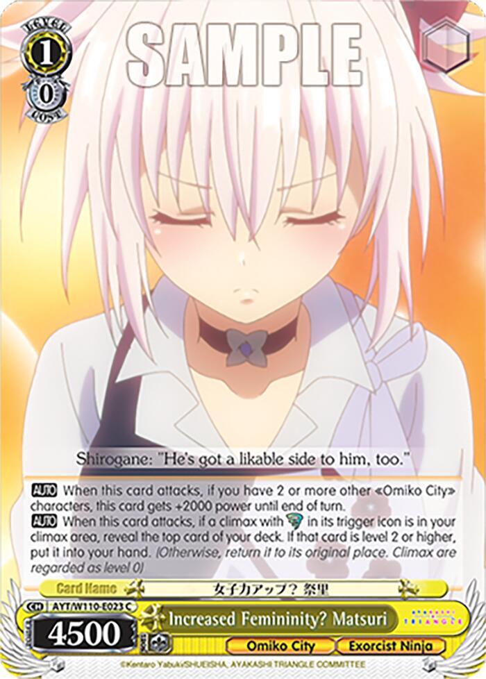 Increased Femininity? Matsuri, Ayakashi Triangle AYT/W110-E023 C