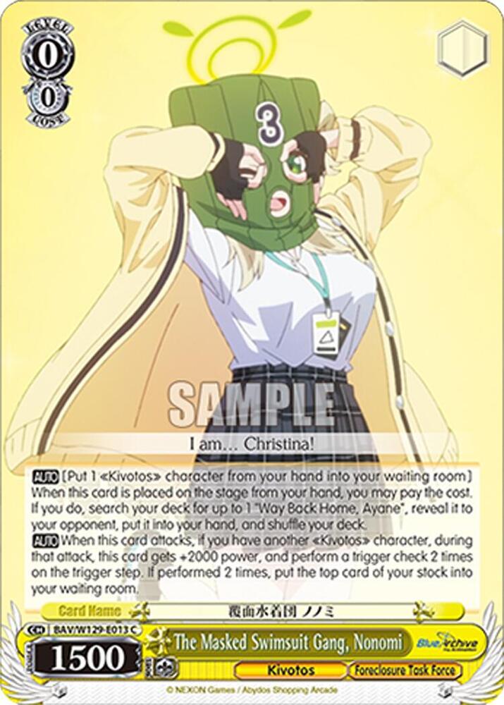 The Masked Swimsuit Gang, Nonomi, Blue Archive The Animation BAV/W129-E013