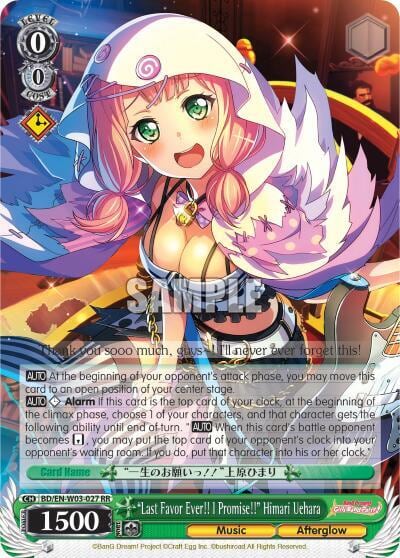 "Last Favor Ever!!" I Promise!!" Himari Uehara, BanG Dream! Girls Band Party! MULTI LIVE BD/EN-W03-027 RR
