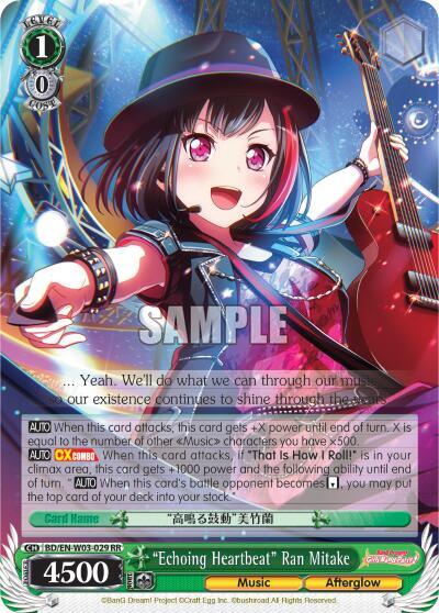 "Echoing Heartbeat" Ran Mitake, BanG Dream! Girls Band Party! MULTI LIVE BD/EN-W03-029 RR