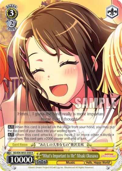 "What's Important to Me" Misaki Okusawa, BanG Dream! Girls Band Party! MULTI LIVE BD/EN-W03-008 R