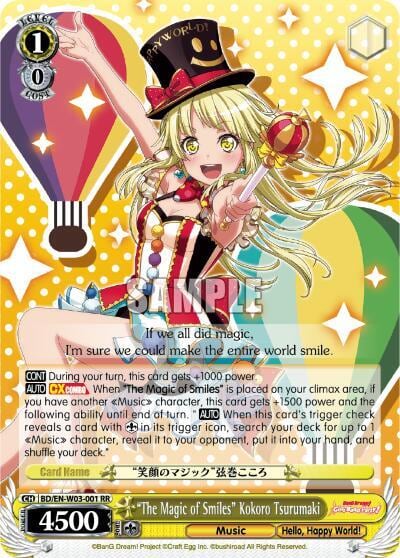 "The Magic of Smiles" Kokoro Tsurumaki, BanG Dream! Girls Band Party! MULTI LIVE BD/EN-W03-001 RR