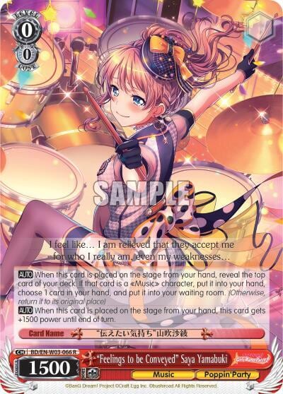 "Feelings to be Conveyed" Saya Yamabuki, BanG Dream! Girls Band Party! MULTI LIVE BD/EN-W03-066 R