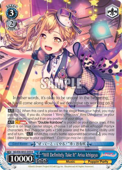 "Will Definitely Take It" Arisa Ichigaya, BanG Dream! Girls Band Party! MULTI LIVE BD/EN-W03-099 R