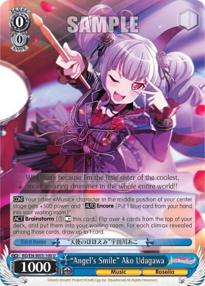 "Angel's Smile" Ako Udagawa, BanG Dream! Girls Band Party! MULTI LIVE BD/EN-W03-100 U