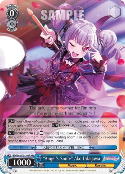 "Angel's Smile" Ako Udagawa (RRR), BanG Dream! Girls Band Party! MULTI LIVE BD/EN-W03-100R RRR