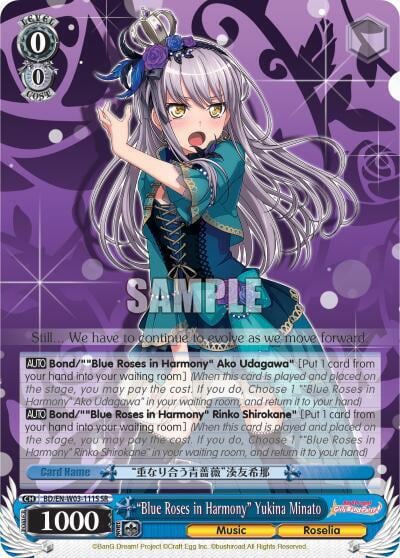 "Blue Roses in Harmony" Yukina Minato (SR), BanG Dream! Girls Band Party! MULTI LIVE BD/EN-W03-111S SR