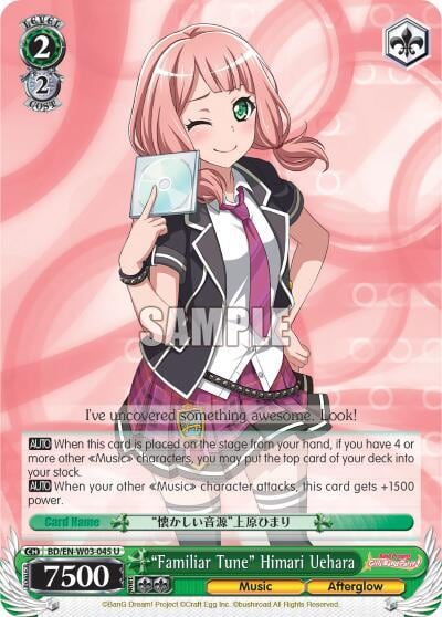 "Familiar Tune" Himari Uehara, BanG Dream! Girls Band Party! MULTI LIVE BD/EN-W03-045 U