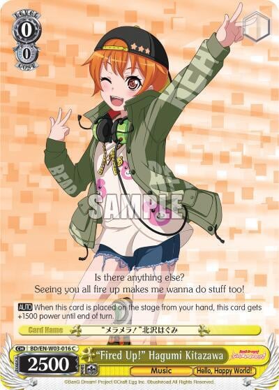 "Fired Up!" Hagumi Kitazawa, BanG Dream! Girls Band Party! MULTI LIVE BD/EN-W03-016 C