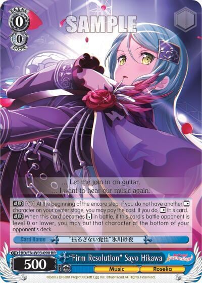 "Firm Resolution" Sayo Hikawa, BanG Dream! Girls Band Party! MULTI LIVE BD/EN-W03-090 RR
