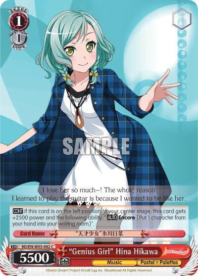 "Genius Girl" Hina Hikawa, BanG Dream! Girls Band Party! MULTI LIVE BD/EN-W03-082 C