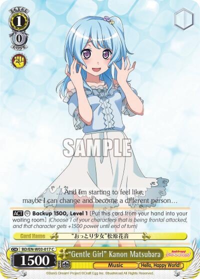 "Gentle Girl" Kanon Matsubara, BanG Dream! Girls Band Party! MULTI LIVE BD/EN-W03-017 C