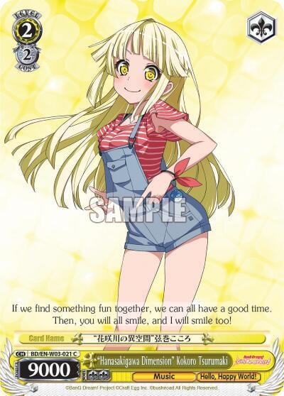 "Hanasakigawa Dimension" Kokoro Tsurumaki, BanG Dream! Girls Band Party! MULTI LIVE BD/EN-W03-021 C