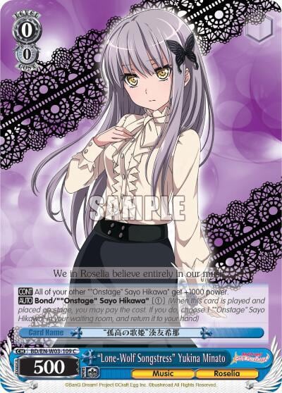 "Lone-Wolf Songstress" Yukina Minato, BanG Dream! Girls Band Party! MULTI LIVE BD/EN-W03-109 C