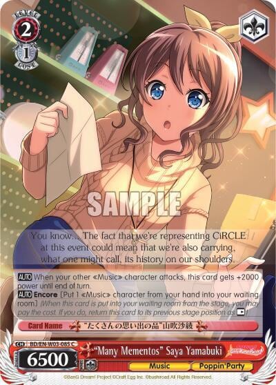 "Many Mementos" Saya Yamabuki, BanG Dream! Girls Band Party! MULTI LIVE BD/EN-W03-085 C