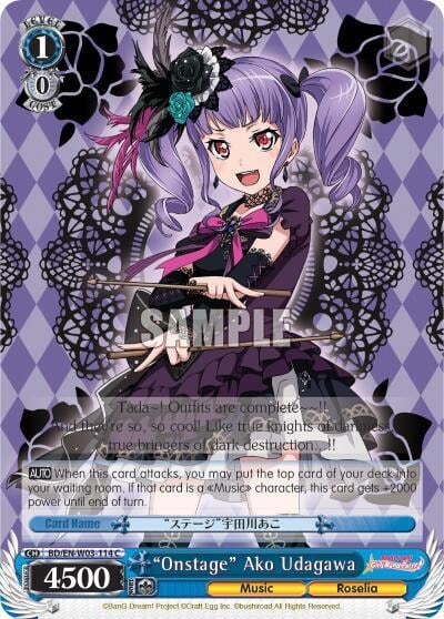"Onstage" Ako Udagawa, BanG Dream! Girls Band Party! MULTI LIVE BD/EN-W03-114 C