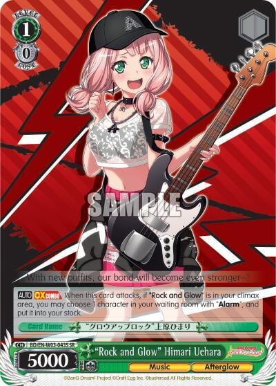 "Rock and Glow" Himari Uehara (SR), BanG Dream! Girls Band Party! MULTI LIVE BD/EN-W03-043S SR
