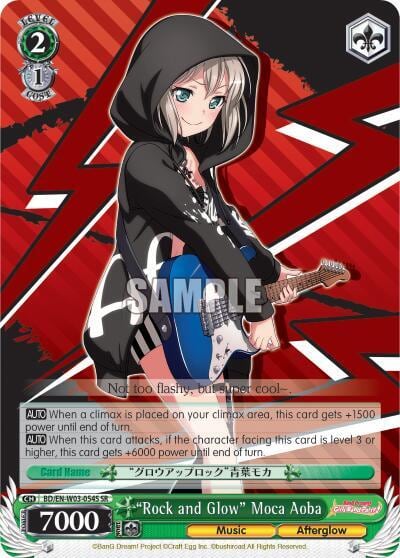 "Rock and Glow" Moca Aoba (SR), BanG Dream! Girls Band Party! MULTI LIVE BD/EN-W03-054S SR
