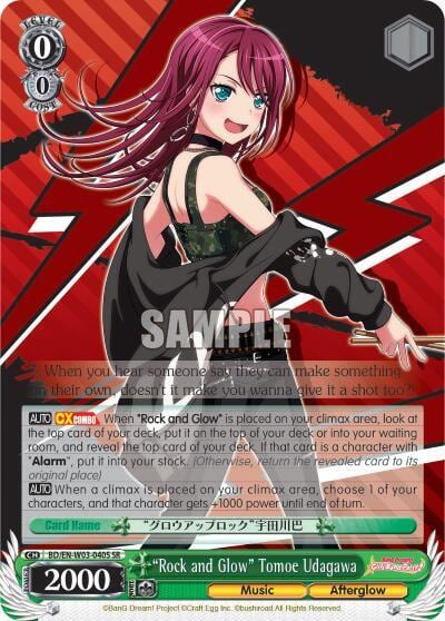 "Rock and Glow" Tomoe Udagawa (SR), BanG Dream! Girls Band Party! MULTI LIVE BD/EN-W03-040S SR
