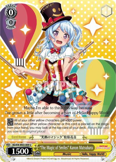 "The Magic of Smiles" Kanon Matsubara, BanG Dream! Girls Band Party! MULTI LIVE BD/EN-W03-009 U