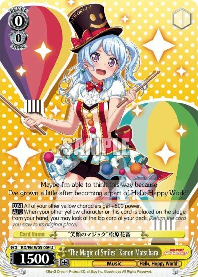 "The Magic of Smiles" Kanon Matsubara, BanG Dream! Girls Band Party! MULTI LIVE BD/EN-W03-009 U