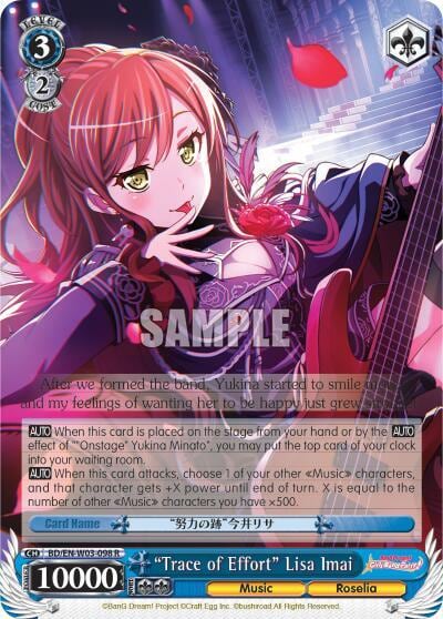 "Trace of Effort" Lisa Imai, BanG Dream! Girls Band Party! MULTI LIVE BD/EN-W03-098 R