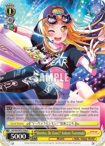"Worries, Be Gone!" Kokoro Tsurumaki, BanG Dream! Girls Band Party! MULTI LIVE BD/EN-W03-006 R