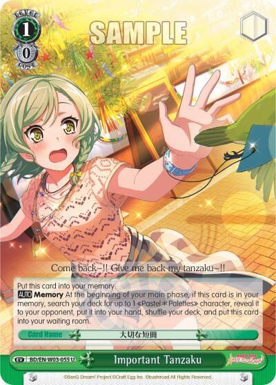 Important Tanzaku, BanG Dream! Girls Band Party! MULTI LIVE BD/EN-W03-055 U