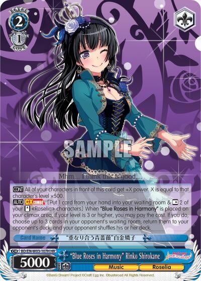 "Blue Roses in Harmony" Rinko Shirokane (HR), BanG Dream! Girls Band Party! MULTI LIVE BD/EN-W03-107H HR