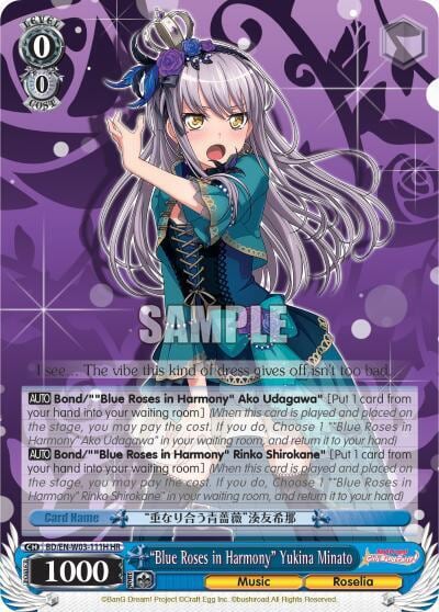 "Blue Roses in Harmony" Yukina Minato (HR), BanG Dream! Girls Band Party! MULTI LIVE BD/EN-W03-111H HR